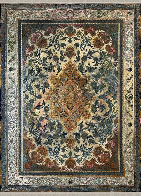 فرش کد 1503، 1500 شانه گل برجسته - بافت فرش