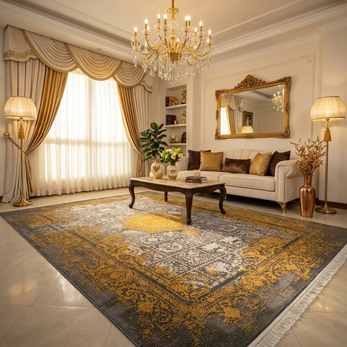 فرش 1200 شانه گل برجسته آکریلیک کد 1470، کارپیو