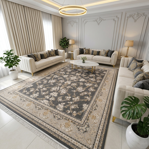 فرش 1200 شانه گل برجسته آکریلیک کد 4066، کارپیو